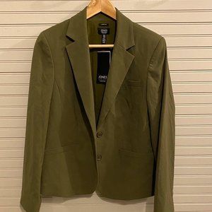 Jones New York Signature Stretch Blazer Size 10 Fatigue Green